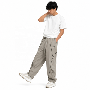 Pantalones Cargo de Nylon para Hombre al por Mayor con Bolsillos Laterales, Cintura Elástica, Impermeables, Transpirables, con Cordón, Estilo Casual de Pierna Ancha Y2K Streetwear USA - Product Image 2