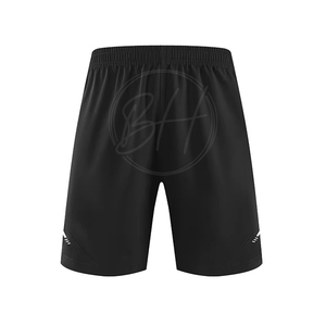 Pantalones cortos de correr de cintura media para hombre personalizados con cierre de cintura elástica Patrón sólido Lona de punto Teñido liso-Servicio OEM disponible - Product Image 4