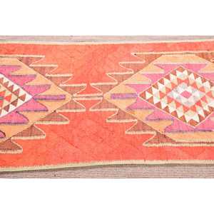 Alfombra Turca Vintage de 2.6x10.7 pies (80x327 cm), Alfombra de Lana Naranja Kilim - Product Image 4