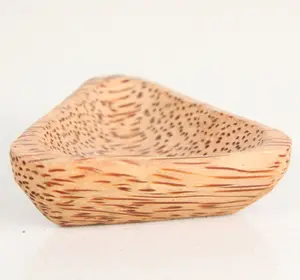 innovation coconut product from Vietnam family dipping bowl model with Round Triangle design eco-friendly coconut wood material