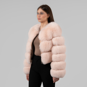Abrigo de Piel Sintética Tejida Transpirable Estilo 2024 para Mujer, 100% Poliéster, Piel de Zorro, Ropa de Lujo a la Moda, Cuello Elegante - Product Image 2