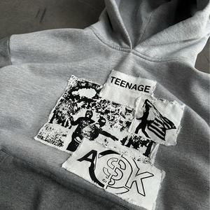 เสื้อมีฮู้ดแฟชั่นสำหรับผู้ชายเสื้อผ้างานปักแนวสตรีทมีฮู้ดสำหรับผู้ชายผ้าฝ้าย100% คุณภาพสูง - Product Image 2