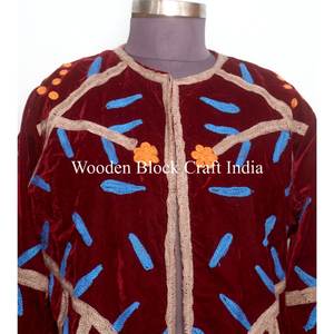 Magnifique veste en velours brodée Suzani de haute qualité, nouveau motif, unisexe, style bohème hippie indien, grande taille, veste pour femmes - Product Image 3