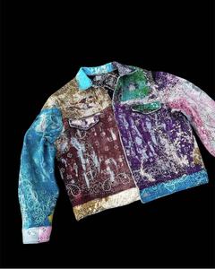 Vestes amples et ajustées pour hommes, imprimées patchwork, sur mesure, vente <span class=keywords><strong>en</strong></span> gros d'usine, vestes <span class=keywords><strong>en</strong></span> <span class=keywords><strong>jean</strong></span> de luxe pour l'hiver, design de créateur - Product Image 2