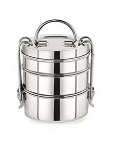 Vente énorme demande! Boîte à lunch à trois niveaux en acier inoxydable avec clip de verrouillage durable 8*3 pique-nique d'hôtel de bureau de qualité alimentaire 1-3L - Product Image 1