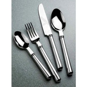 Ensemble de couverts en acier inoxydable en argent avec poignée en marbre unique, parfait pour les fêtes de mariage et les anniversaires - Product Image 4