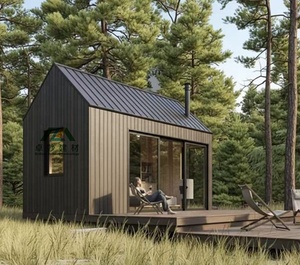 Maisons en bois préfabriquées écologiques, durables, contemporaines, imperméables, alimentées à l'énergie solaire, directement de l'usine, pour la maison, l'hôtel, le bureau - Product Image 2