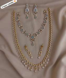 Conjunto de Collares con Acabado Mate CZ, Combo de Dos Conjuntos, Estilo Minimalista, Acabado Premium de Alta Calidad, Perfecto para Fiestas - Product Image 6