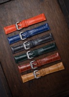 Article populaire : Bracelet de montre en cuir de crocodile véritable fait main et personnalisable, en acier inoxydable, pour smartwatch, à libération rapide, taille 22 mm