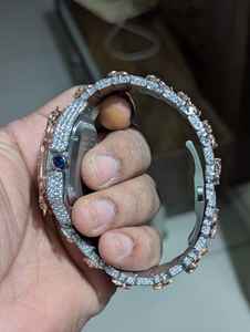 Iced Out <b>Rose</b> <b>Gold</b> Moissanite Diamond Throne Hip Hop Watch for Men Luxury Squire Model Wholesale rate - Product Image 2