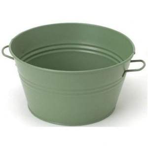 Bañera de maceta galvanizada de gran tamaño para decoración de plantas de interior y exterior con trabajo de diseño de granja vintage rústico - Product Image 6