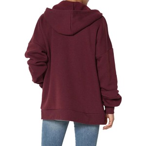 Abrigo largo con capucha y cremallera completa hasta la rodilla de lana para mujer - Product Image 2