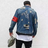 Nouveau Design Bleu Homme Jean Manteaux Bouton Poche Hommes Denim Veste Automne Cowboy Hiver Surdimensionné Marque Taille L Outwear Vêtements