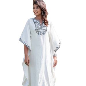 Conjunto de 2 piezas de algodón con manga de tres cuartos, bordado traje de noche para el hogar, venta al por mayor - Product Image 1