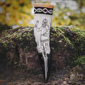 Alta calidad, marca personalizada, hecho a mano, cuerno para beber de búfalo Natural, respetuoso con el medio ambiente, vasos vikingos, tallado de animales, venta al por mayor directa - Product Image 4