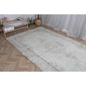 Tapis turc vintage, grand tapis de 5,7 x 9,9 pieds, tapis blanc à pois - Product Image 3