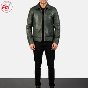 Chaqueta de cuero de piel de vaca para hombre directa de fábrica 2025 invierno cuello alto logotipo frontal a prueba de viento y transpirable - Product Image 5