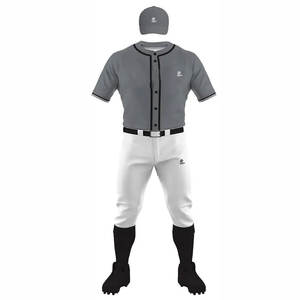 Gris et Blanc Vente en Gros Sportswear Softball Jersey pour Adultes Adolescents Meilleur Sublimé Baseball Jersey Ensemble Pas Cher Baseball Uniforme - Product Image 2