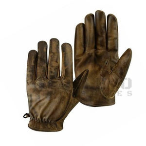 Gants en cuir ciré pour moto, compatibles avec les écrans tactiles, gants en cuir ciré pour moto, nouveau design, logo personnalisé - Product Image 2