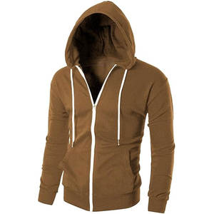 เสื้อฮู้ดมีซิปสำหรับผู้ชายผ้าคอตตอน100% มีฮู้ดสำหรับฤดูหนาวเปิดไหล่ตกเสื้อผ้าลำลองสำหรับผู้ชาย - Product Image 4
