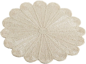 Napperons de broderie perlée pour mariages Table décorative taille personnalisée napperons de table en perles de rocaille ensemble de napperons brodés perlés - Product Image 4