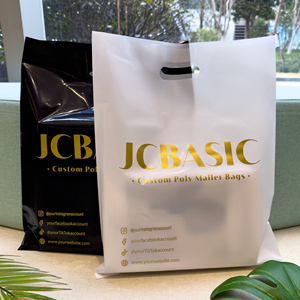 Hot Selling Custom Logo Size Recyclable Waterproof Die Cut Handle Shopping Bag Plastic Shopping Bag