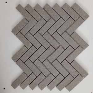 Tile Royale 23X73mm Graphite Chevrons Porcelaine Mosaïque Extérieur pour Salle À Manger murs Hôtels Restaurants Toilettes murs - Product Image 1