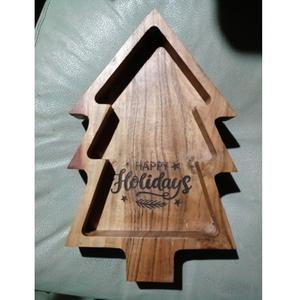 Plateau de service en bois d'acacia naturel en forme de citrouille avec poignée pour servir à la maison, à l'hôtel et au restaurant, personnalisation disponible - Product Image 4