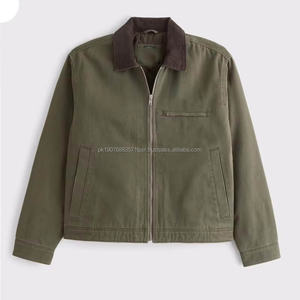 Wholesale Custom Embroidered Men's Fashion Heavyweight 100% Cotton Casual Vintage Washed <b>Work</b> Wear <b>Canvas</b> <b>Jacket</b> - Product Image 4