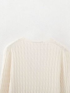 Cárdigan de punto de manga larga para mujer de lana de alta calidad hecho a medida, Top informal con botones delanteros para ropa de invierno - Product Image 6