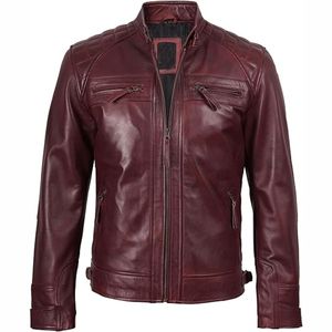 Veste en cuir décontractée à glissière pour hommes automne hiver de qualité professionnelle - Product Image 5