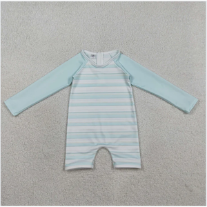 Maillot de bain une pièce pour garçons à rayures menthe S0650 - Product Image 5