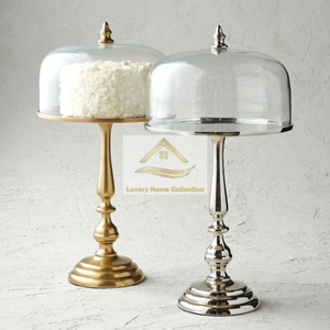 Reindeer Head Glass Cake Cover Aluminum Cast Indian Hand Made Low Price Solid Metal Table Centerpiece <b>for</b> Wedding <b>Cup</b> Cake Stand - Product Image 6