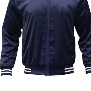 2026 Custom New Men's Canvas <b>Patchwork</b> Stand Collar Baseball Varsity <b>Jacket</b> with Silk/Cotton Lining - Product Image 5