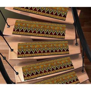 Tapis imprimé motif marches d'escalier, design Kilim moderne, facile à nettoyer, Gobelin - Product Image 1