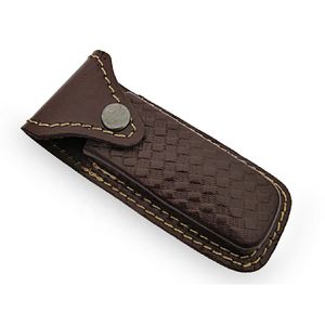 Cuchillo de camping plegable de acero de Damasco personalizable de alta calidad, cuchillo de bolsillo hecho a mano con botón, mango de madera, soporte OEM para - Product Image 4