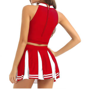 ชุดยูนิฟอร์มเชียร์ลีดเดอร์ผู้หญิงสีพื้นแบบสั่งทำคุณภาพพรีเมียม ดีไซน์ OEM ผ้าสแปนเด็กซ์/โพลีเอสเตอร์ พิมพ์ลายแบบซับลิเมชั่น คุณภาพดีที่สุด - Product Image 6