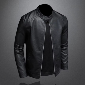 Autumn Leather <b>Jacket</b> <b>Men</b> Stand Collar Slim Pu Leather <b>Jacket</b> Fashion Motorcycle Causal Coat <b>Mens</b> Moto <b>Biker</b> Leather Coat - Product Image 3