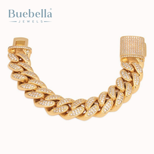 Hot Selling 18mm 18k Gold Plated 925 <b>Sterling</b> <b>Silver</b> VVS Moissanite Diamond Iced Miami Cuban Link <b>Bracelet</b> - Product Image 2