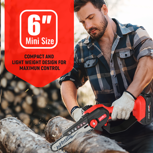 6Inch Draadloze <span class=keywords><strong>Mini</strong></span> Kettingzaag Met Snel Opladen Lithiumbatterij Perfect Voor Het Snoeien Van Bomen Goed Houtbewerking En Snijgereedschap - Product Image 3