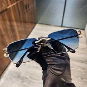 Custom VVS Moissanite Studded Pass Diamond Tester GRA Certified High Quality Anti Reflective Blue <b>Shade</b> Frame <b>Sunglasses</b> for Men - Product Image 6