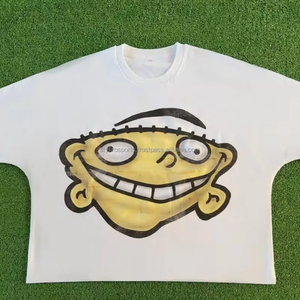 เสื้อยืดผ้าฝ้ายโอเวอร์ไซส์สำหรับผู้ชายเสื้อครอปบ็อกซี่จาก USA ตามสั่งพิมพ์ลายกราฟิกแฟชั่นเฮฟวีเวต - Product Image 1