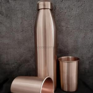 Reusable metal copper <b>water</b> <b>bottle</b> for fitness lovers and yoga sessions offering <b>long</b> lasting purity and hydration benefits - Product Image 6