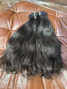 Extensions de cheveux humains de temple indien vierge ondulé à double trame du vendeur de confiance Paquets de machine brute avec double extrémités dessinées naturelles - Product Image 5