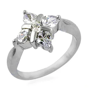 ART PALACE Bague Fleur en Argent pour Femme avec Zircon Cubique, Cadeau Élégant en Cristal - Product Image 1