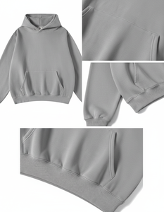 Veste polaire à capuche automne/hiver 100% en polyester pour hommes, coupe-vent à fermeture éclair intégrale, thermique et solide, surdimensionnée pour le travail ou les loisirs - Product Image 3