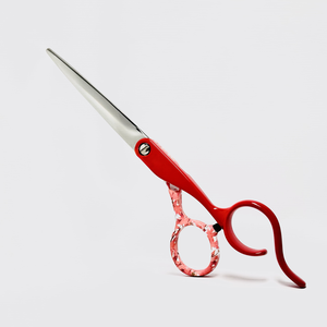 Tijeras Profesionales Personalizables de 6.25 Pulgadas con Filo Recto, Mango Ergonómico para Diestros, Rojo Brillante de Dos Tonos - Product Image 2