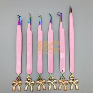 <b>Top</b> Quality Tweezers Professional Eyelash Tweezers for Eyelash Extension Stainless Steel Durable Heart Style mink - Product Image 6