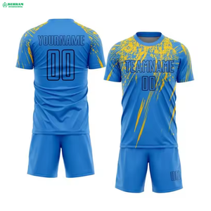Ensemble de maillots de football pour hommes, respirant, 100% polyester, séchage rapide, vêtements de sport confortables, uniformes de football, Behram - Product Image 6