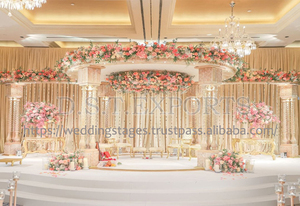 Indo-Australiano boda madera tallada Mandap DST exportaciones personalizado Maharaja estilo duradero tallado pilares redondo Mandapam Londres - Product Image 3